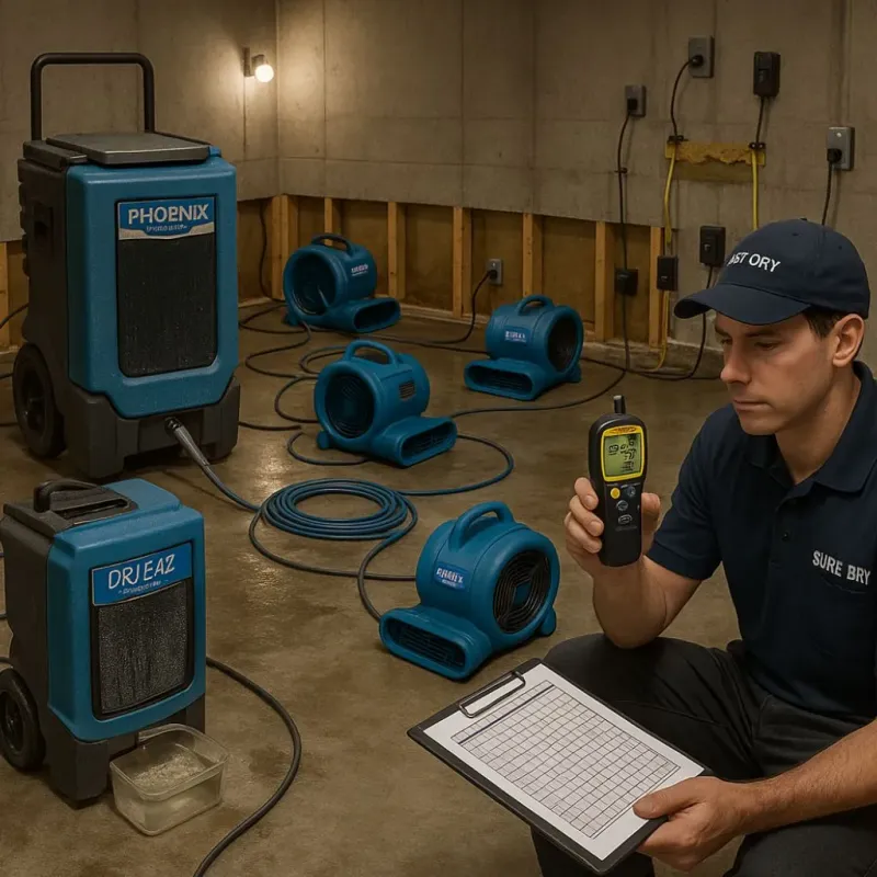 Structural Drying and Dehumidification process in Donley County, TX